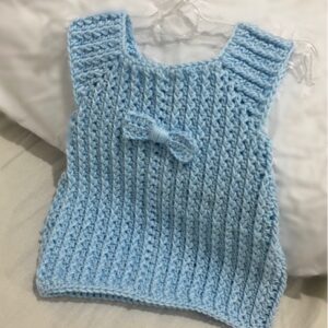 הוראות סריגה טוניקה תכלת לתינוקת